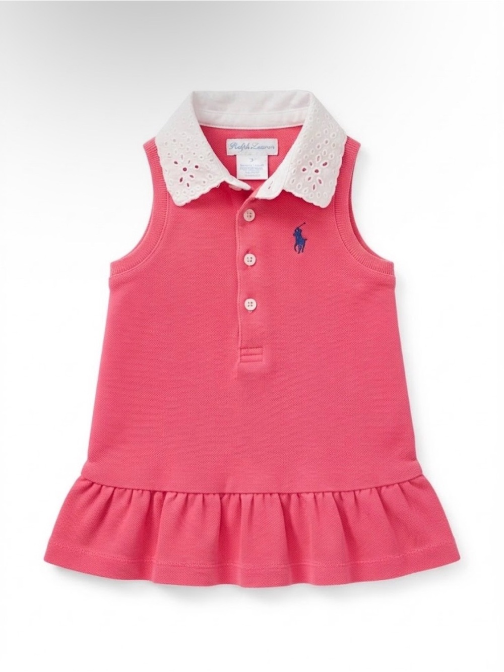 Ralph Lauren Pink Sleeveless Polo Dress for Kids